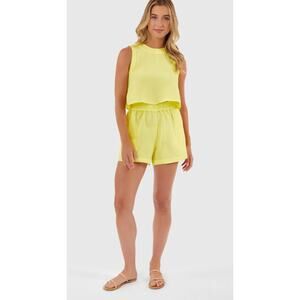 Livro Pool Shorts and Matching Crop Top in Citron M